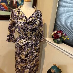 Lilac & Forsythia Silk 1950s Dress / Tailored Shirtwaist / Mrs. Maisel Style . M